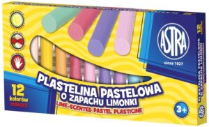 Plastelina 12-kol. Pastel. zapach limonki, Astra