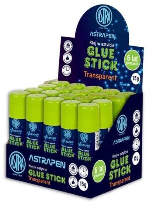 Klej w sztyfcie 15g transparentny , Astra