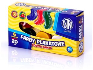 Farby plakatowe 6-kol. 20 ml., Astra