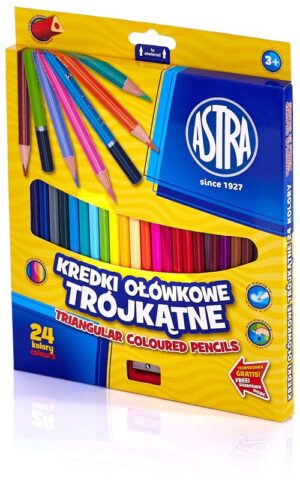 Kredki 24-kol. trójkątne Vision, Astra