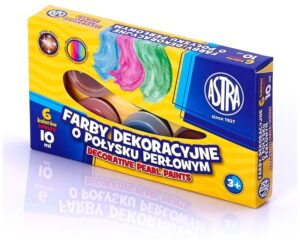 Farby plakatowe 6-kol. perłowych 10 ml., Astra