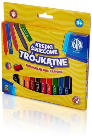 Kredki świecowe 12-kol trójkątne, Astra