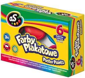 Farby plakatowe 6-kol. 20 ml., "AS"