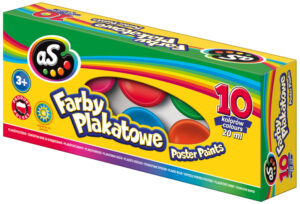 Farby plakatowe 10-kol. 20 ml., "AS"