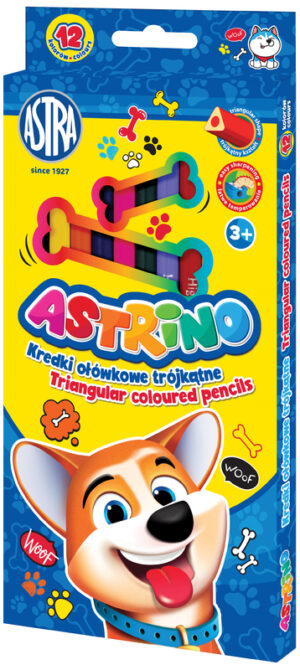 Kredki ołówkowe 12-kol. Trójkątne, Astrino