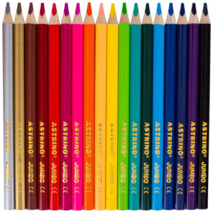 Kredki ołówkowe okrągłe 18-kol. Jumbo w drewnie + temperówka Astrino, Astra