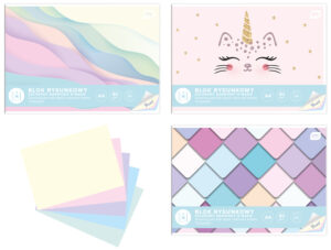 Blok rysunkowy kolor. A4 10 k. barwiony w masie Pastel, Interdruk