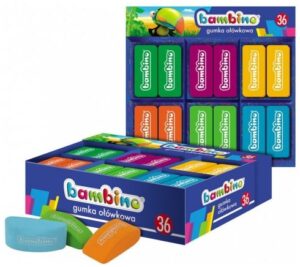 Gumka do ścierania standard różne kolory, Bambino St.Majewski