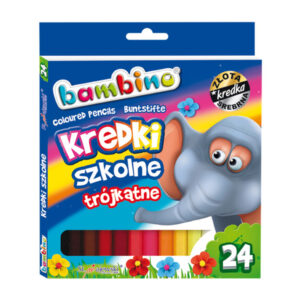 Kredki 24-kol. 18cm ołówkowe trójkątne, Bambino