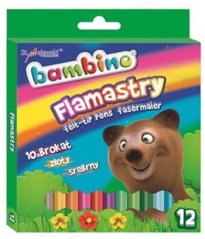 Flamastry brokatowe 12 kol. Bambino Standard, St.Majewski