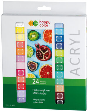 Farby akrylowe 24 kol. x 12ml, Happy Color