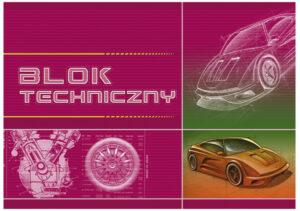 Blok techniczny kolor A4 10 k., Kreska