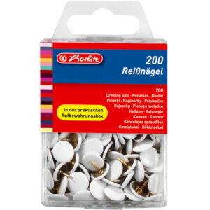 Pinezka biała pud.plast. 200szt., 8770158, Herlitz