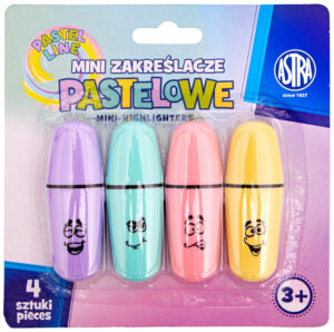 Zakreślacze mini pastelowe 4szt., Astra