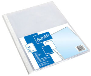 Koszulki do segregatora A4 krystaliczna w folii 45 mic 100szt., Bantex