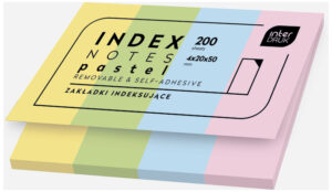 Zakładki indeksujące 4x20x50 pastel 200k Interdruk