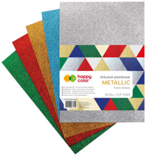 Pianka dekoracyjna A4 5ark, mix metallic, Happy Color