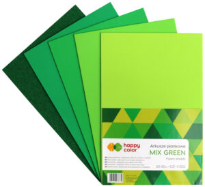 Pianka dekoracyjna A4 5ark, mix Green, Happy Color