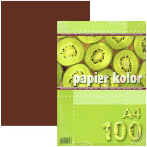 Papier kolor A4 80g/m2 ciemno- brązowy op. 100 ark., Kreska