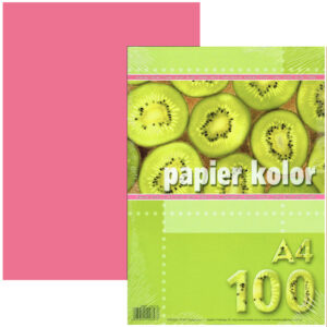 Papier kolor A4 80g/m2 różowy op. 100 ark., Kreska