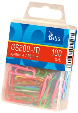 Spinacze 28 mm kolorowe 100 szt. Tetis