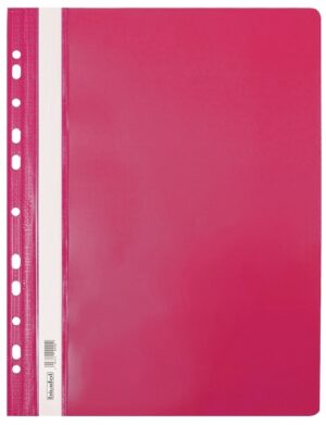 Skoroszyt wpinany plastikowy twardy A4 różowy ST-02-10, Biurfol