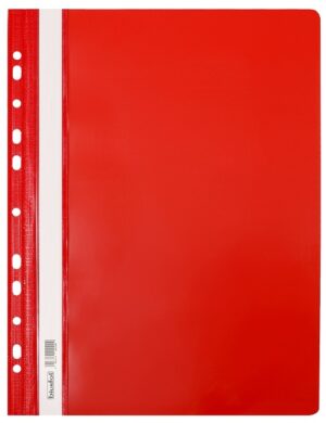 Skoroszyt wpinany plastikowy twardy A4 czerwony , Biurfol