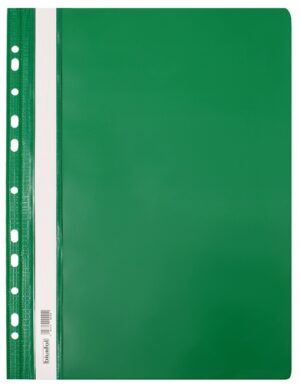 Skoroszyt wpinany plastikowy twardy A4 ziel., Biurfol