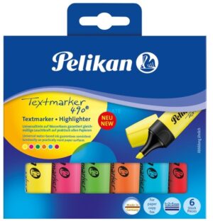 Zakreślacze 490 kpl. 6 szt.  Pelikan