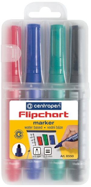 Markery do flipcharta okr.-końc. 4-kol. 8550 , Centropen